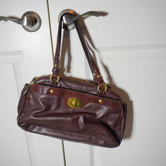 Women's Coach Brown Leather Satchel Bag - Picture 1 of 7